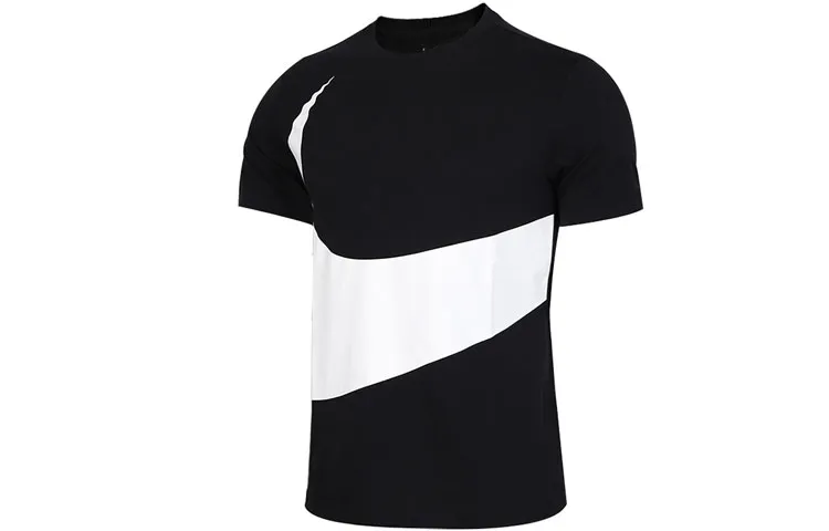 Nike T-Shirts Men's Black Crew Neck Moderate Straight Fit