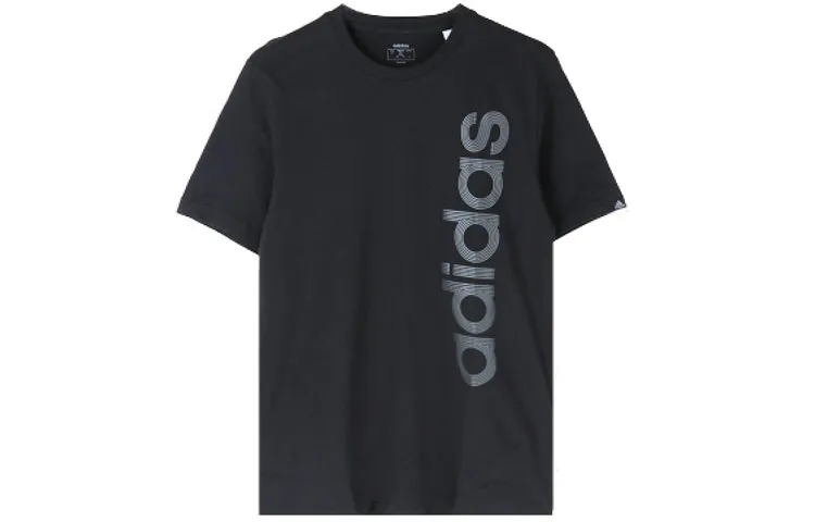 Adidas T-Shirts Men's Black Crew Neck Moderate Straight Fit
