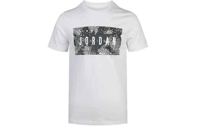 Jordan Poolside Floral T-Shirts Men's White Crew Neck Moderate Straight Fit