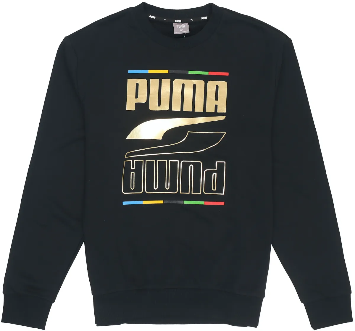 PUMA Sweatshirts Men's Black Crew Neck Moderate Regular