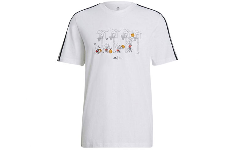 Adidas, Disney, cartoon complex sports white short sleeve T-shirt for training