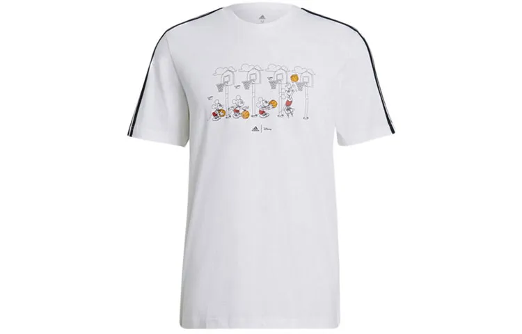 Adidas X Disney T-Shirts Men's White Crew Neck Moderate Straight Fit