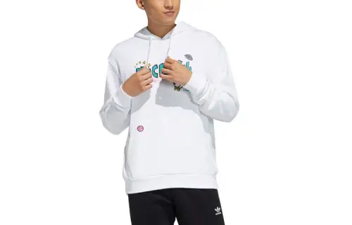 Adidas Originals Fangtastic Sweatshirts Men's White Hooded Moderate Regular
