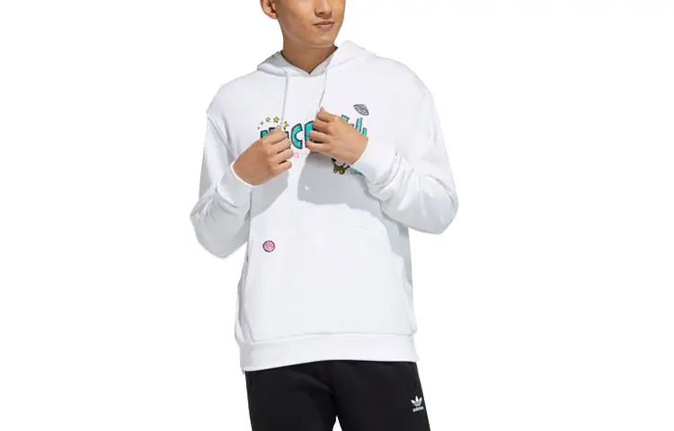 Adidas Originals Fangtastic Sweatshirts Men's White Hooded Moderate Regular