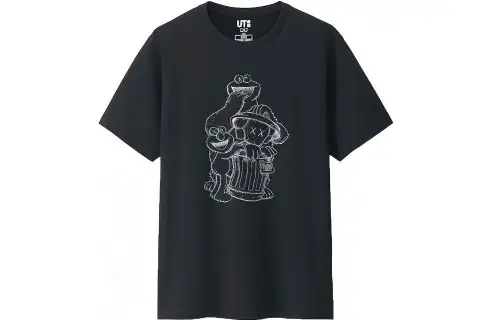 Kaws X UNIQLO X Sesame Street Companion Trash Can Outline Tee