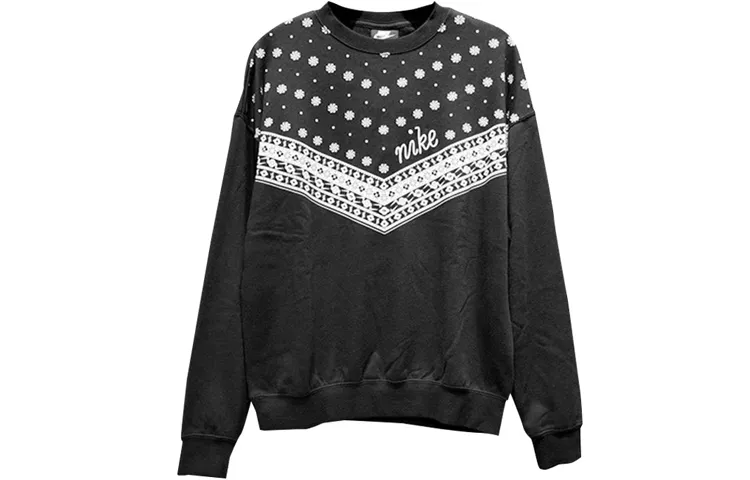 Nike Sweatshirts Women's Black Crew Neck Moderate Regular