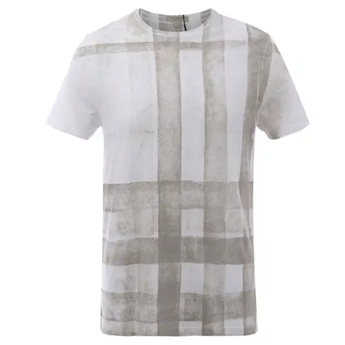Burberry T Shirts Men's White Crew Neck Moderate Straight Fit