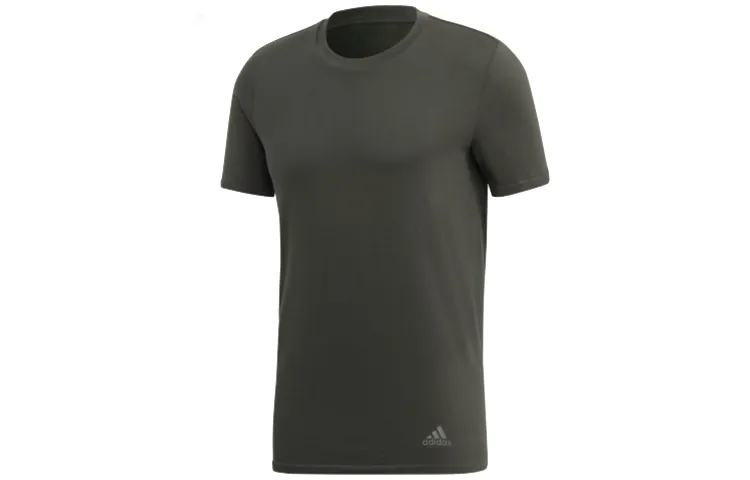 Adidas T-Shirts Men's Black Crew Neck Moderate Straight Fit