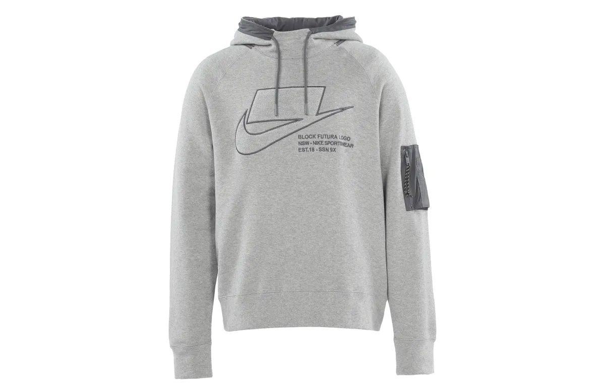 Nike Sweatshirts Men's Toned Dark Gray Hooded Moderate Regular