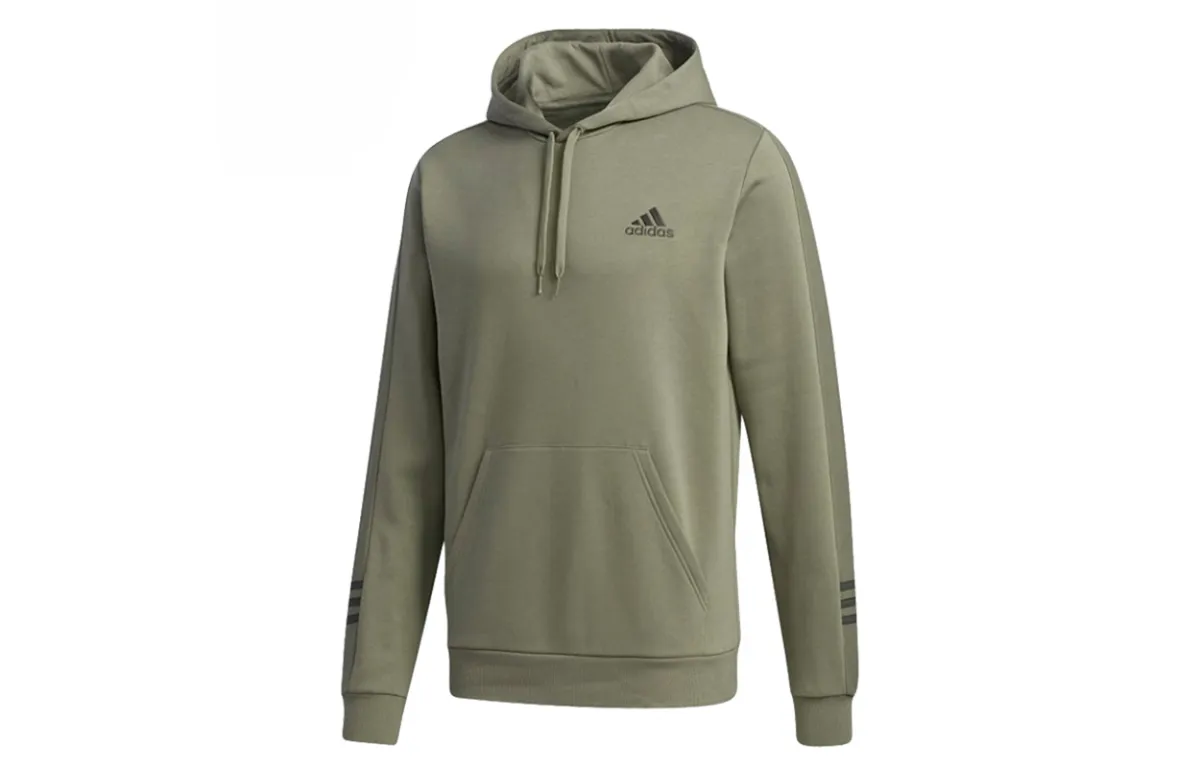 Adidas Sweatshirts Men's Army Green Hooded Moderate Straight Fit