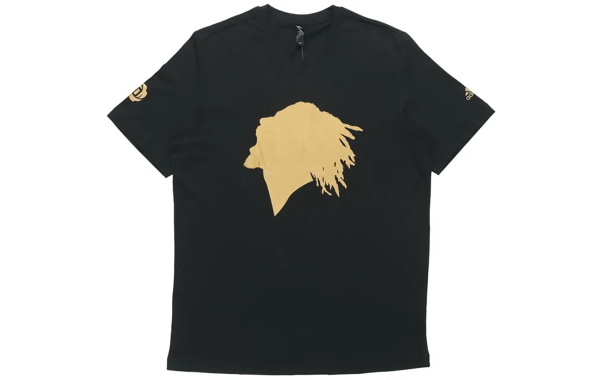 Adidas T-Shirts Men's Black Crew Neck Moderate Straight Fit
