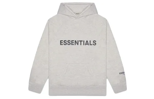 Fear Of God Essentials 3D Silicon Applique Pullover Hoodie Oatmeal Heather