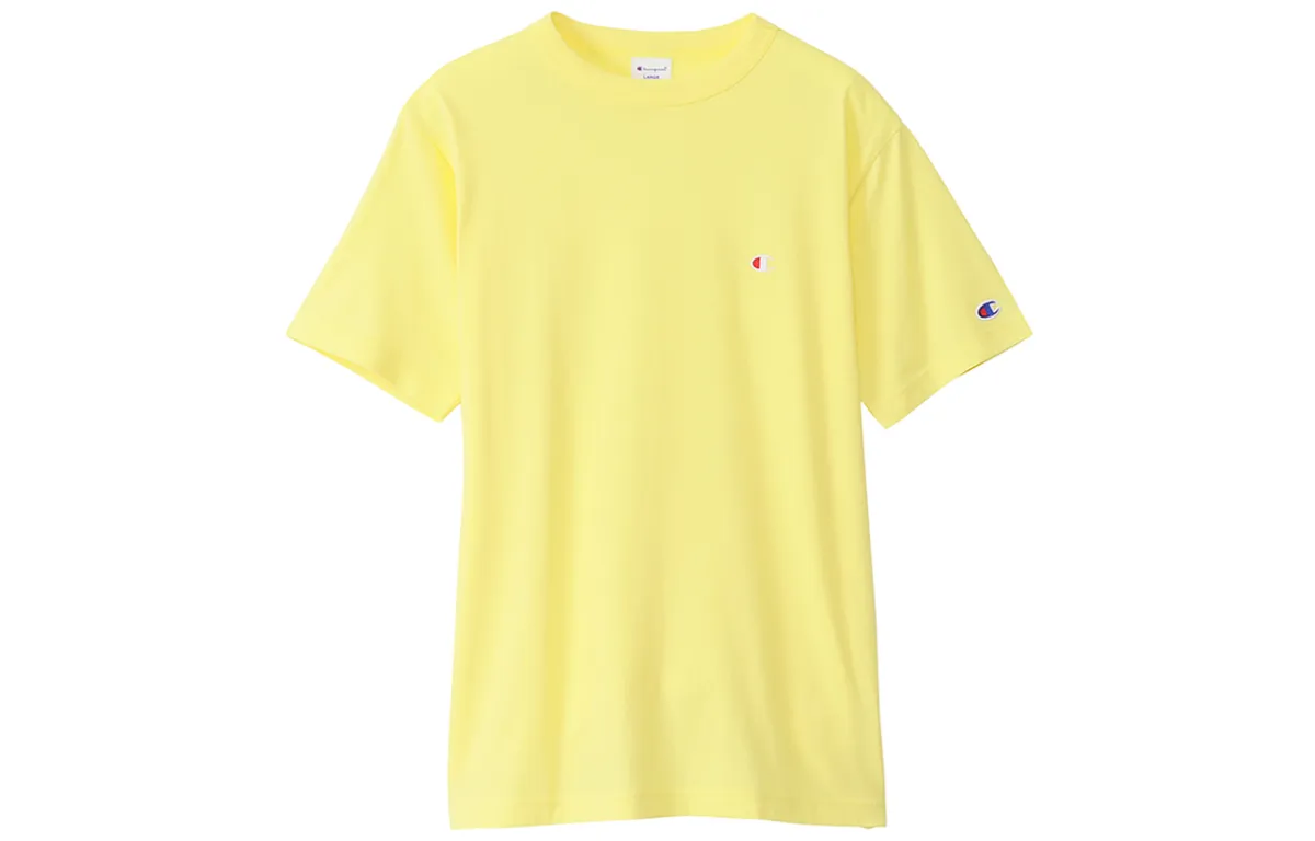 Champion T-Shirts Unisex Lemon Crew Neck Moderate Straight Fit