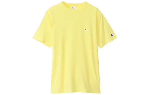 Champion T-Shirts Unisex Lemon Crew Neck Moderate Straight Fit