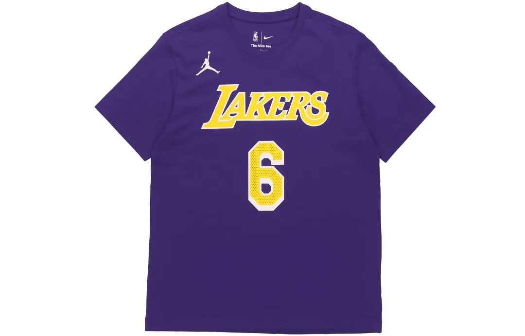 Jordan T Shirts Men's Purple Crew Neck Moderate Straight Fit