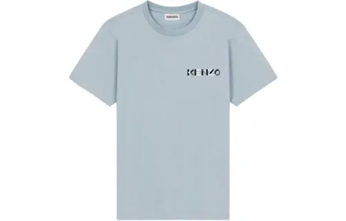 KENZO T Shirts Men's Light Blue Crew Neck Moderate Straight Fit
