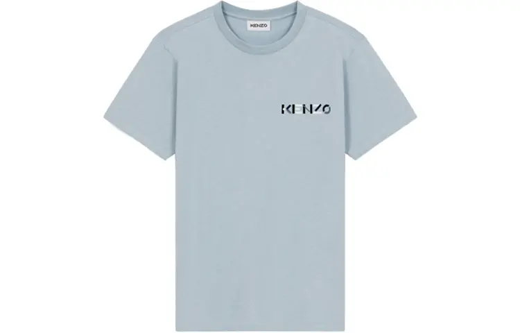 KENZO T Shirts Men's Light Blue Crew Neck Moderate Straight Fit