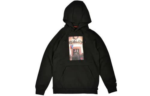 Jordan Sweatshirts Men's Black Hooded Moderate Regular