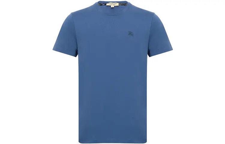 Burberry T Shirts Men's Blue Crew Neck Moderate Straight Fit