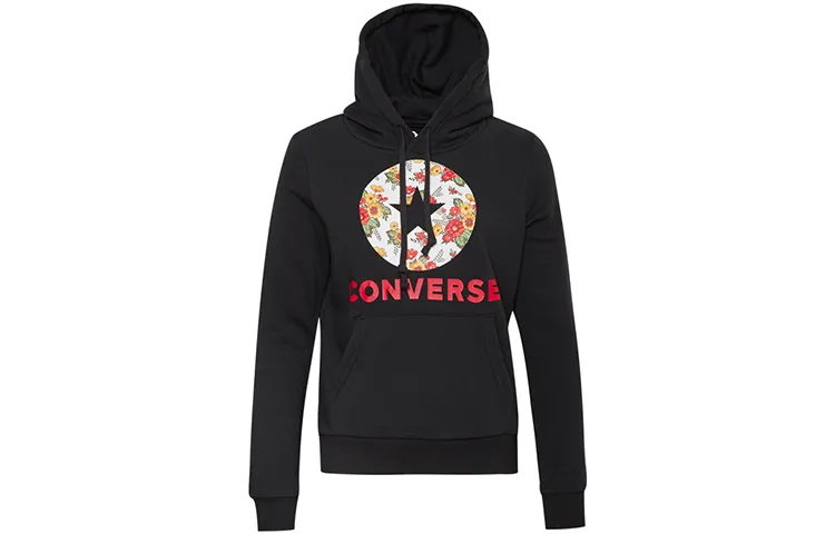 Converse Sweatshirts Women's Black Hooded Moderate Regular