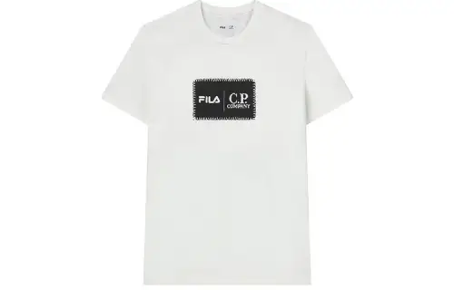 FILA X C.P.Company C.P.Company Collaboration Collection T Shirts Men's White Crew Neck Moderate Straight Fit