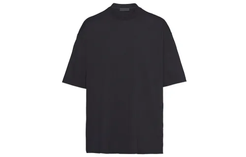 PRADA T Shirts Men's Black Crew Neck Moderate Straight Fit