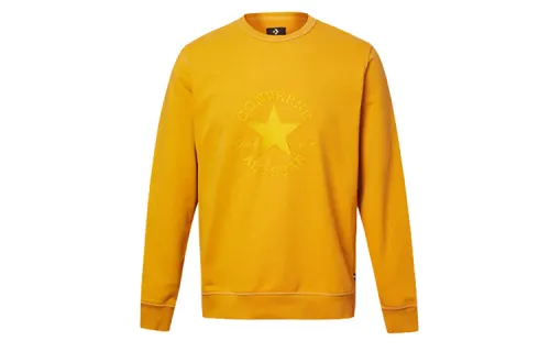 Converse Sweatshirts Men's Yellow Crew Neck Moderate Regular
