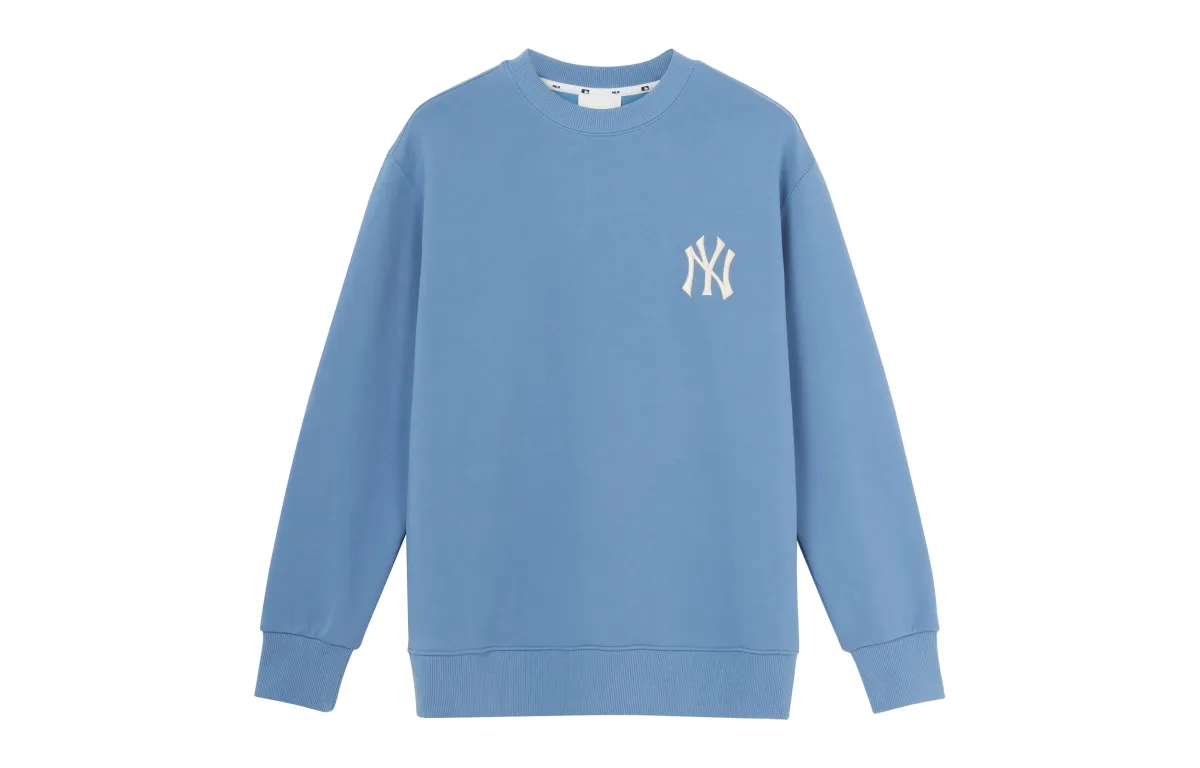 MLB Monogram Sweatshirts Unisex Blue Crew Neck Moderate