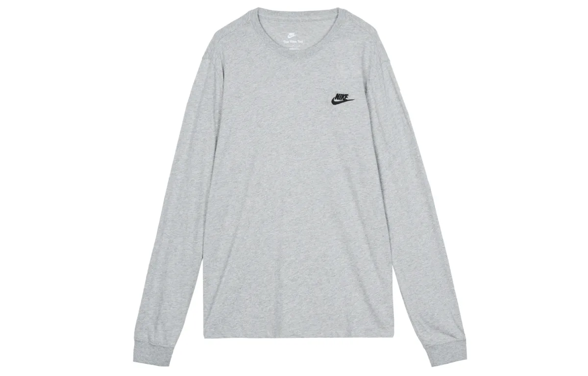Nike T-Shirts Men's Gray Crew Neck Moderate Straight Fit