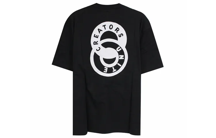 Adidas T-Shirts Men's Black Crew Neck Moderate Straight Fit