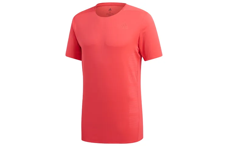 Adidas T-Shirts Men's Red Crew Neck Moderate Straight Fit