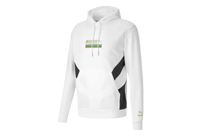 PUMA Sweatshirts Men's White Hooded Moderate Regular