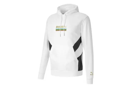 PUMA Sweatshirts Men's White Hooded Moderate Regular