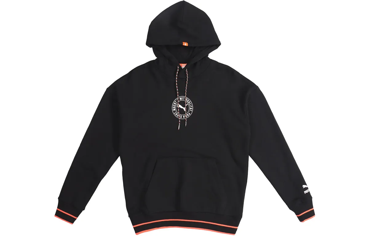 PUMA Sweatshirts Men's Black Hooded Moderate Regular