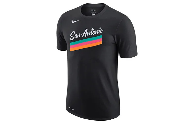 Nike Dri-Fit T-Shirts Men's Black Crew Neck Moderate Straight Fit