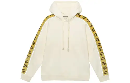 GUCCI Sweatshirts Men's Ecru Hooded Moderate Regular