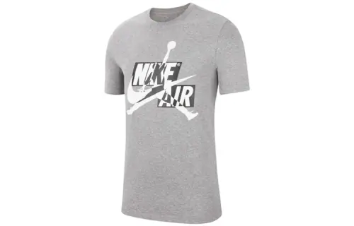 Jordan T Shirts Men's Gray Crew Neck Moderate Straight Fit