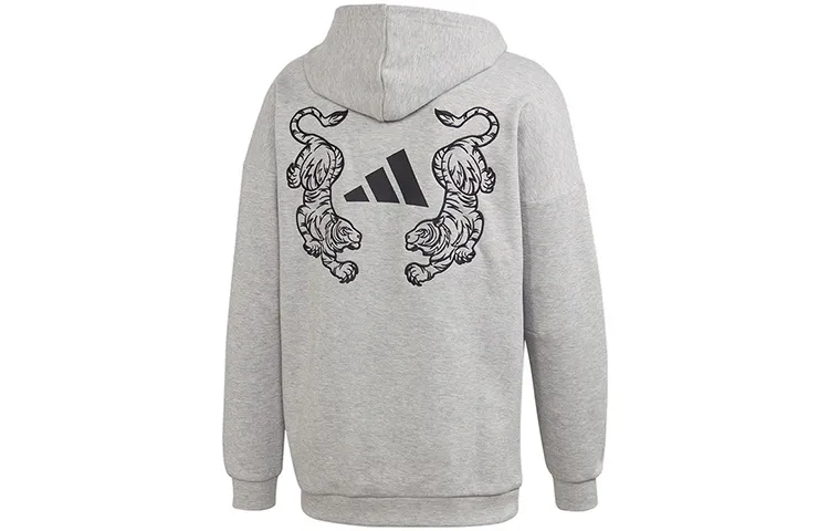 Adidas Sweatshirts Men's Medium Heather Gray Hooded Moderate Regular