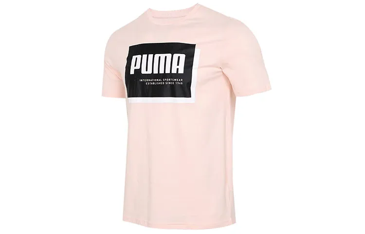 PUMA Summer Court T-Shirts Men's Pink Crew Neck Moderate Straight Fit