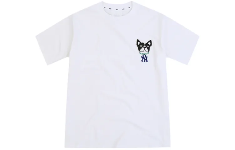 MLB New York Yankees T-Shirts Unisex White Crew Neck Moderate Straight Fit