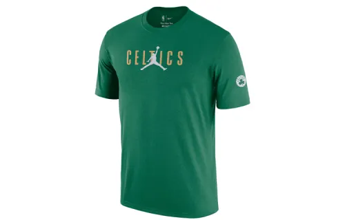 Jordan T Shirts Men's Green Crew Neck Moderate Straight Fit