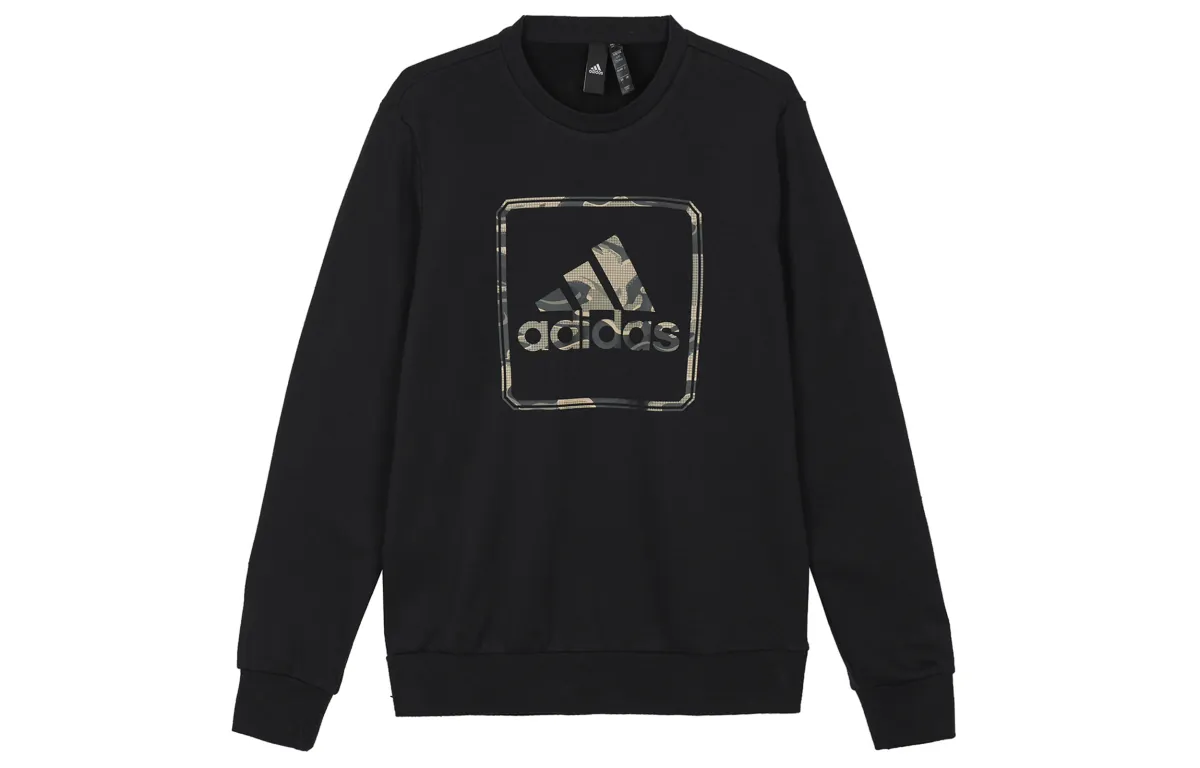 Adidas Sweatshirts Men's Black Crew Neck Moderate Regular
