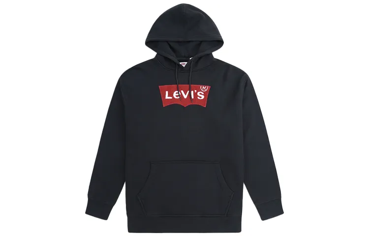 Levi's Sweatshirts Men's Black Hooded Moderate Regular