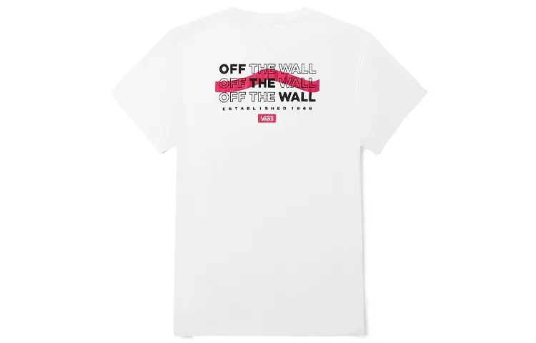 Vans T Shirts Unisex White Crew Neck Moderate Straight Fit