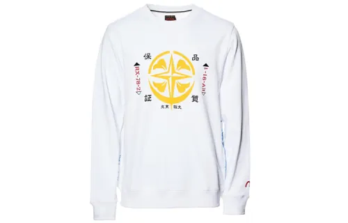 EVISU Sweatshirts Men's White Crew Neck Moderate Regular