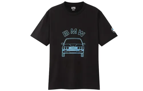 UNIQLO Print Straight Fit T Shirt Unisex Black