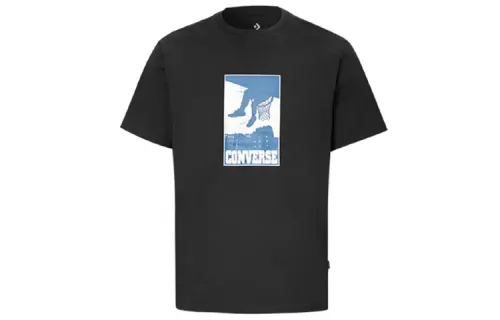 Converse T Shirts Men's Black Crew Neck Moderate Straight Fit