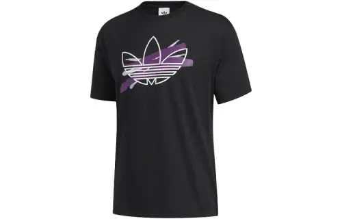 Adidas Originals T Shirts Men's Black Crew Neck Moderate Straight Fit