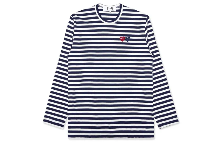 CDG Play T Shirts Men's Crew Neck Moderate Straight Fit