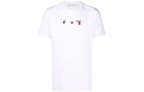OFF WHITE Acrylic Arrow Logo Print T Shirt